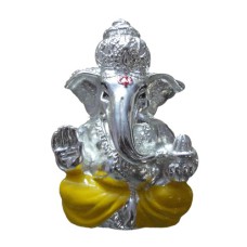 Ganesha Silver Plated Mukut Idol